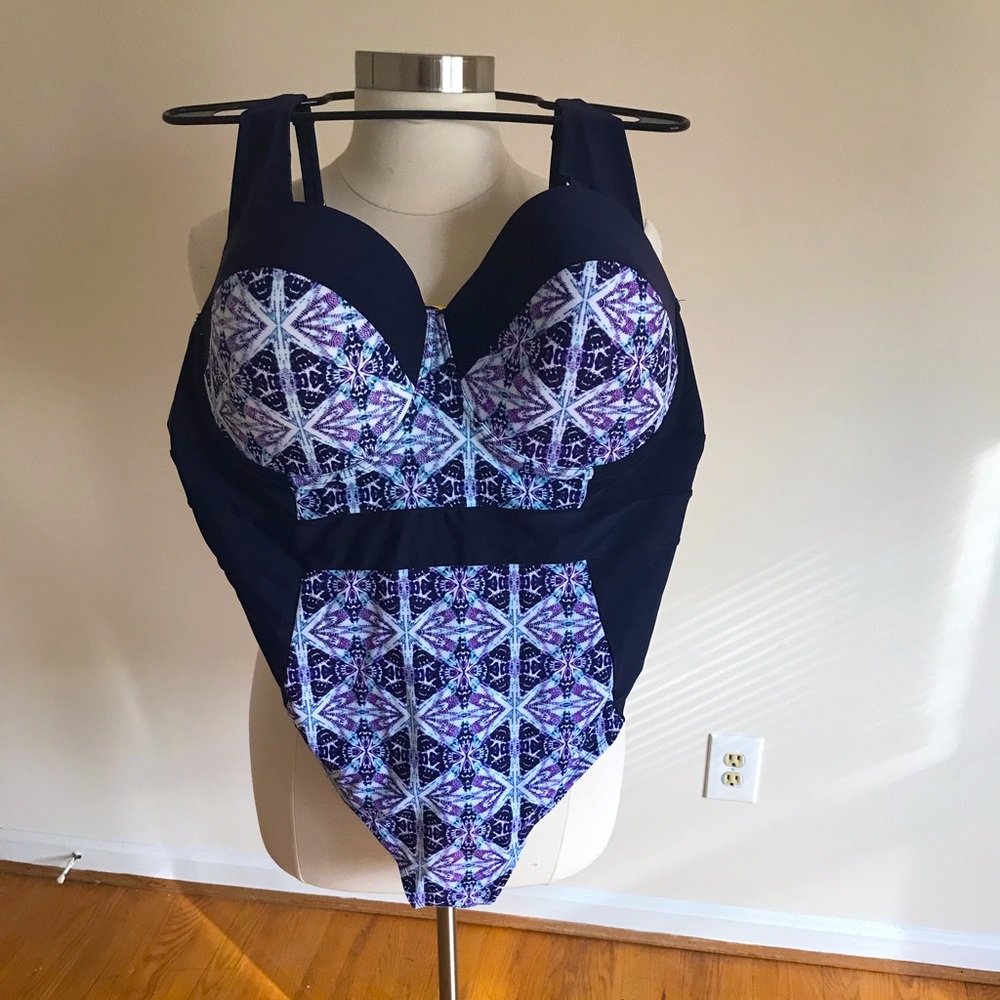 Adore Me Blue bathing suit 3X (bra size 46DD)